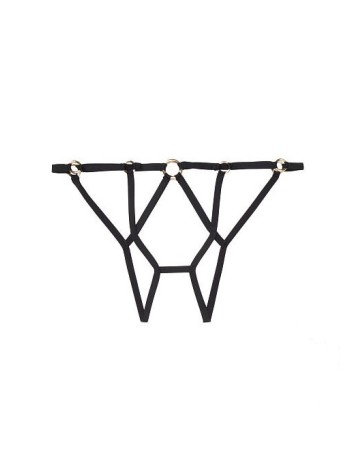 Трусики Victoria's Secret Very Sexy Black Strappy Ring Cheekini panty