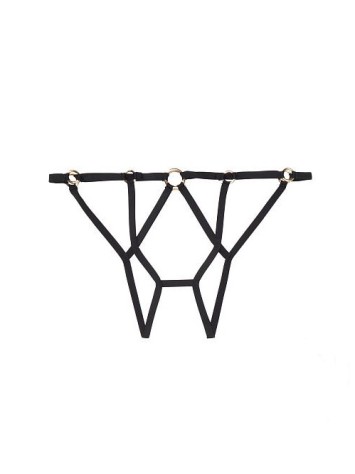 Трусики Victoria's Secret Very Sexy Black Strappy Ring Cheekini panty