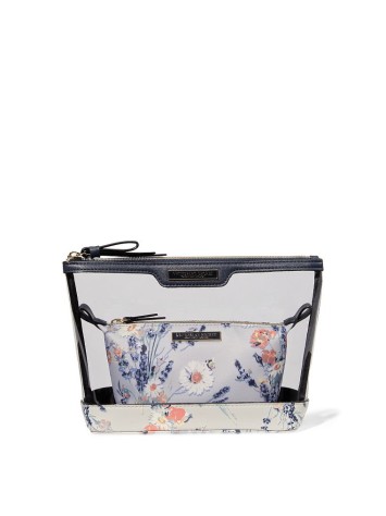 Косметичка Victoria's Secret 2 в 1 AM PM Beauty Bag Duo Blue flowers