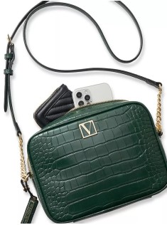 Сумка The Victoria Top Zip crossbody Green Croc