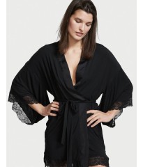 Халат Heavenly by Victoria's Secret Black Lace Modal Kimono