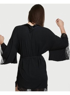 Халат Heavenly by Victoria’s Secret Black Lace Modal Kimono