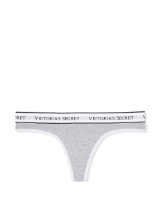 Трусики VS Stretch Cotton Logo Grey Thong Panty