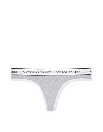 Трусики VS Stretch Cotton Logo Grey Thong Panty