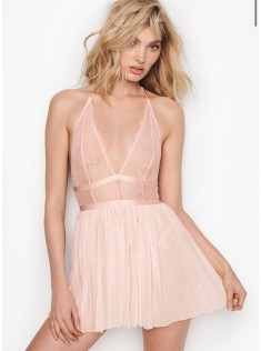 Пеньюар Very Sexy Lace Babydoll Light Pink Lace Plunge Slip