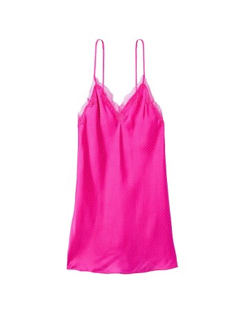 Пеньюар Satin Slip Dress Pin Dot Fuchsia Frenzy