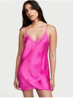 Пеньюар Satin Slip Dress Pin Dot Fuchsia Frenzy