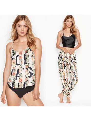 Сатинова піжама Victoria's Secret Satin FLORAL LOGO