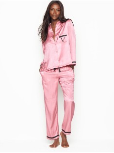 Піжама Victoria's Secret The Satin PJ Set Pink Stripes