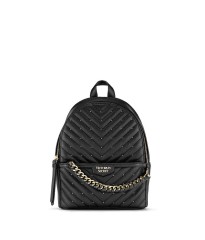 Чорний рюкзак Victoria's Secret Embellished V-Quilt VS Small City Backpack Black