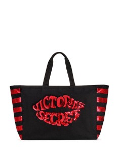 Пляжна сумка Victoria's Secret Beach Tote з червоними паєтками