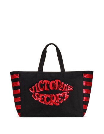 Пляжна сумка Victoria's Secret Beach Tote з червоними паєтками