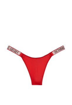 Трусики Victoria’s Secret Very Sexy Crystal Logo Shine Strap Thong Panty Lipstick