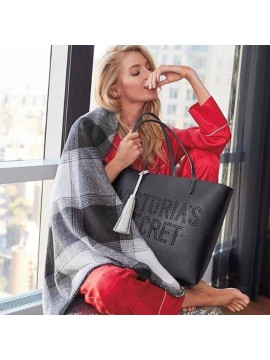 Пляжная сумка Victoria's Secret Beach Black Logo Tote