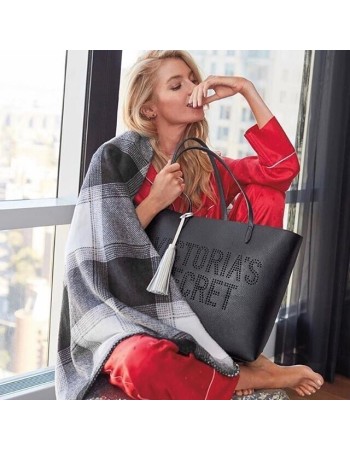 Пляжна сумка Victoria Secret Beach Black Logo Tote