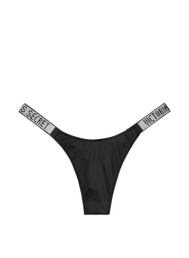 Трусики Victoria’s Secret Very Sexy Crystal Logo Shine Strap Thong Black Panty
