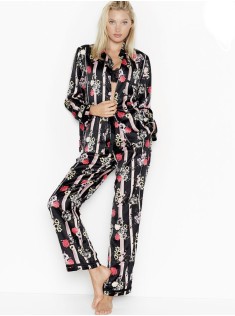 Піжама в смужку Victoria Secret The Satin PJ Set Long Floral print