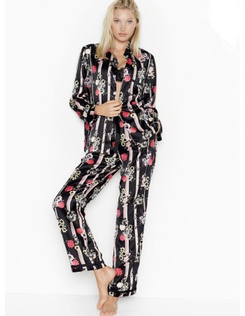 Піжама в смужку Victoria Secret The Satin PJ Set Long Floral print