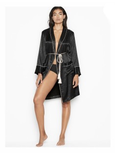 Халат Victoria Secret Satin Black Long