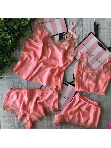 Сатинова піжама Victoria's Secret Neon Coral