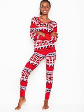 Пижама Victoria’s Secret Thermal PJ Set Red