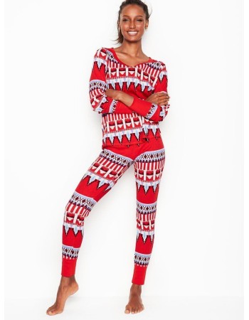 Піжама Victoria's Secret Thermal PJ Set Red