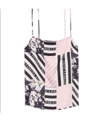 САТИНОВАЯ ПИЖАМКА МАЙКА PINK LOGO - SATIN CAMI - XS(р)