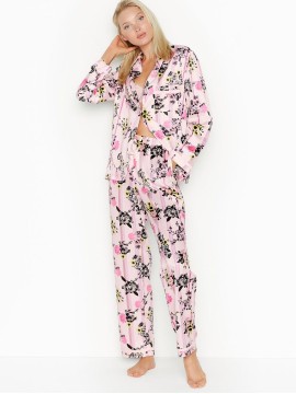 Сатиновая пижама Victoria’s Secret The Satin PJ Set Flowers