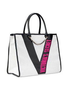 ПЛЯЖНА СУМКА RIBBON LOGO CITY TOTE Вікторія Сікрет WHITE