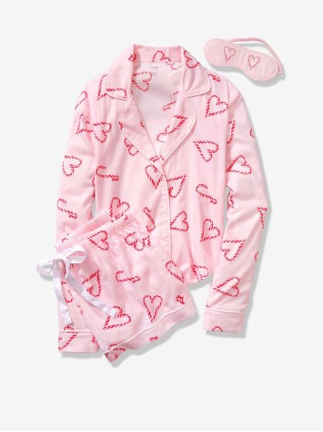 Піжама Victoria's Secret THE LIGHTWEIGHT BOXER PJ SET Print ANGEL PINK TYPED