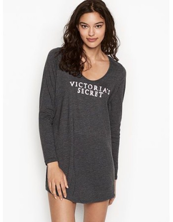 Ночная рубашка Victoria’s Secret SCOOPNECK BLACK Long Sleeve