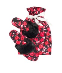 Домашние тапочки Victoria’s Secret Slippers Black floral print