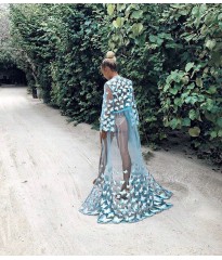ТУНИКА C БАБОЧКАМИ - LA MAREE - LONG - BLUE - ONE SIZE(р)