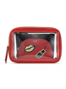 3 в 1 НАБІР ЧЕРВОНИХ КОСМЕТИЧОК Вікторія Сікрет