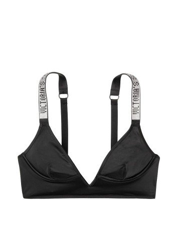 Бюстгальтер Victoria's Secret Lux bra Plunge Embellished Straps V-WIRE Long Line BLACK