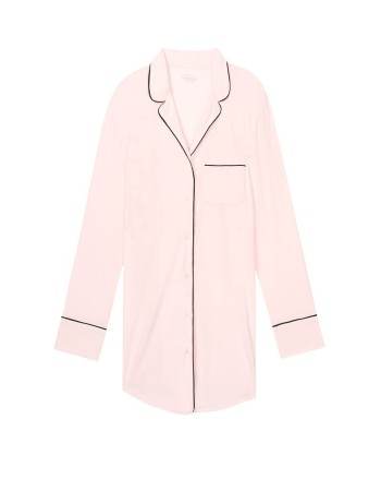 ПИЖАМА VICTORIA'S SECRET - НОЧНАЯ РУБАШКА - Satin-Trim Sleepshirt - Mauve Chalk - M(р)