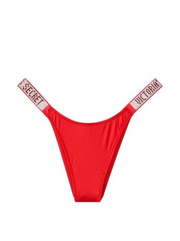 Трусики Victoria's Secret Sexy Crystal Logo Shine Strap Brazilian panty Lipstick