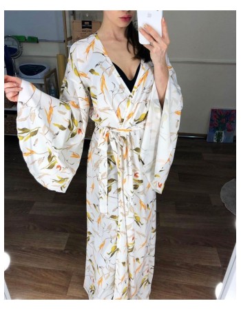ТУНИКА ПРИНТ ЛИСТЬЯ - CUTEBERRY - LONG - ONE SIZE(р)